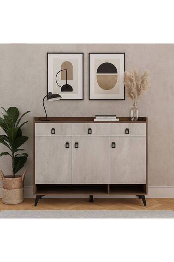 Al Saada Home Multi-purpose Shoe Cabinet 120×32×100 - Coffee