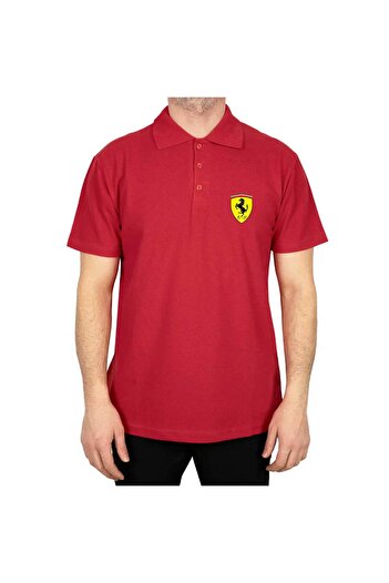 CrowsGate Polo Neck Ferari Logo Red T-Shirt