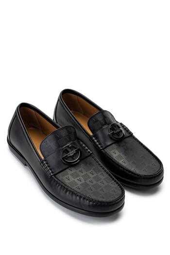 Valentino Men's Genuine Leather Black Loafer Shoes