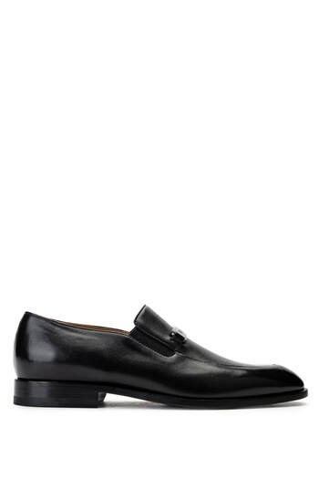 Valentino Men's Genuine Leather Black Loafer Shoes