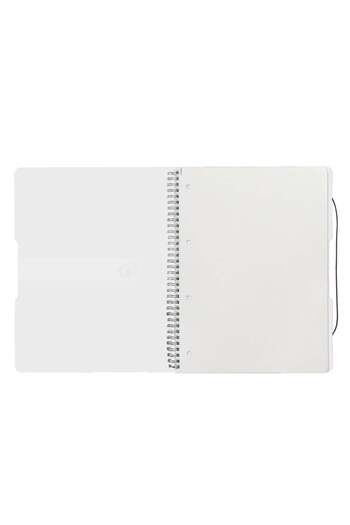 Herlitz Caiet spiralat EOTG A4, culoare transparentă, material PP, 80 de coli, format grilă, bandă elastică