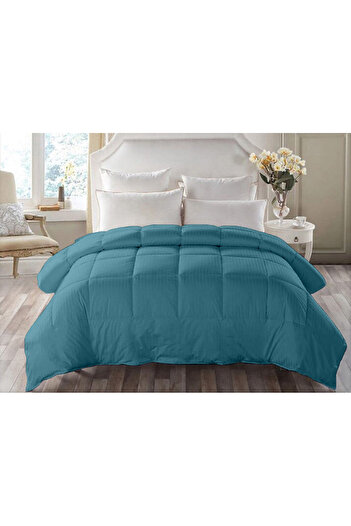 Five Store Quilted quilt with wool filling, damask cover for winter, 400 g/sqm, turquoise, 140x210 cm