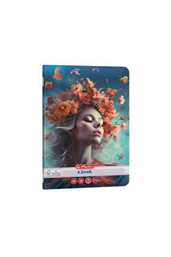 Herlitz Caiet A5, 48 de coli, hârtie cu grilă matematică, 70 g/m², design de frumusețe