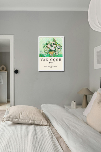 Tablo Center Van Gogh “Roses” | Çerçeveli MDF Sanat Tablosu | Modern Ev Ofis Dekorasyonu |