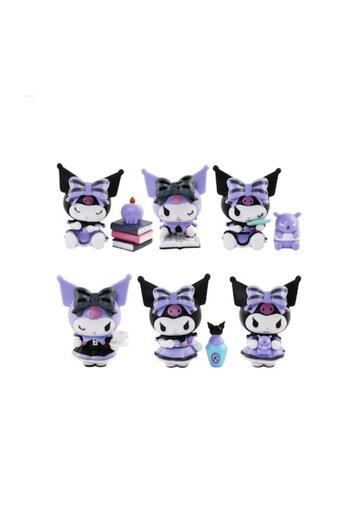 OEM Set 7 Figurine Kuromi Hello Kitty, 3 accessories, multicolor, 7 cm
