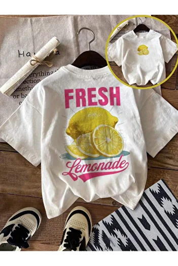 aynewmoda Women's Summer Simple Versatile Round Neck Short Sleeve Lemon Print T-Shirt