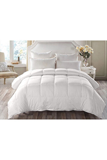 Five Store Quilted quilt with wool filling, damask cover for winter, 400 g/sqm, cream, 140x210 cm