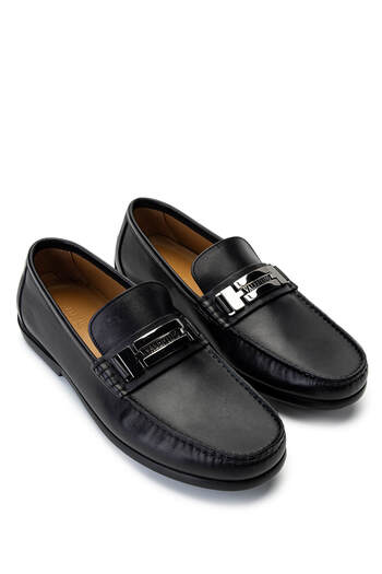 Valentino Men's Genuine Leather Black Loafer Shoes