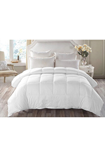 Five Store Quilted duvet with microfiber filling, damask cover for summer, 200 g/sqm, white, 140x210 cm