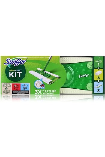 Swiffer Mop Swiffer, Set de început, 1 mop, 16 lavete uscate, 8 lavete umede