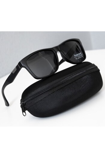 4desire.ro Ochelari de soare bărbătești, UV400, ramă mată cu design modern și detalii elegante, negru mat