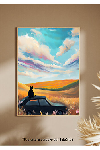 One Little Happiness Table Aesthetic Wall Painting, Frameless Painting