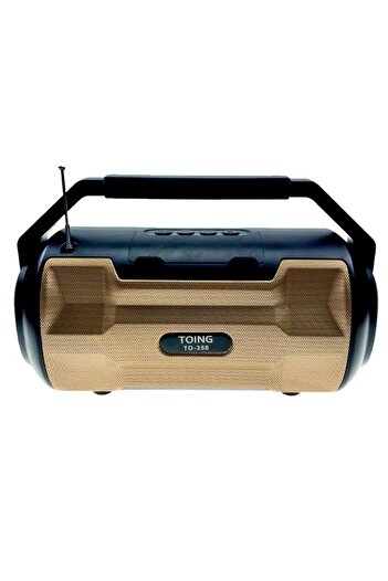 TOING Boxa portabila bass cu lanterna, incarcare solar si electric auriu