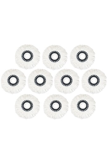 Retoo Set 10 rezerve pentru mop rotativ, Microfibra, Alb, 16 cm
