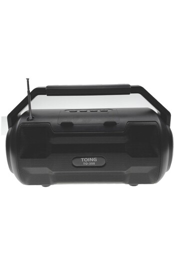 TOING Portable bass speaker with flashlight, solar and electric charging, black