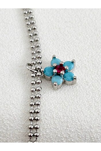 Siya Silver Special Series Dorika Chain Hanging Flower Model Steel Anklet