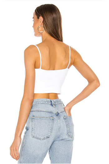AFR CLOTHES Women's Double Layer Jersey Fabric String Strap Crop Top