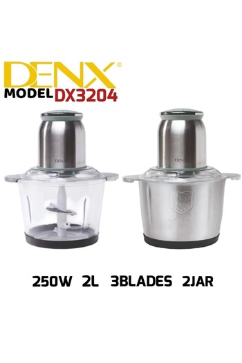 Denx Multi-purpose meat and vegetable chopper, 2 liters, 3 blades, 250 watts