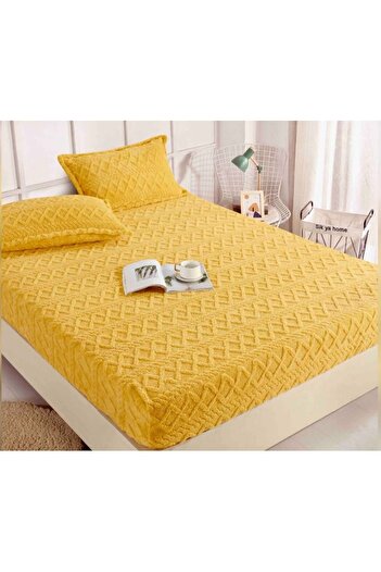 OEM Bed Cover Cocolino and 2 Pillow Cases MS STAR, Knitted, Yellow