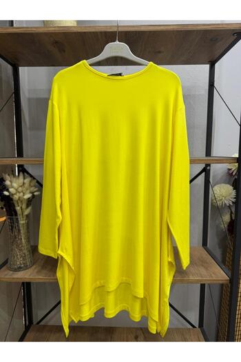 ÖZNE BUTİK Women's 100% Cotton Lycra Loose Cut Oversized Tunic