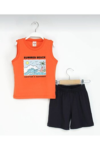 Dmb Boys Printed Strap T-Shirt Elastic Waist Shorts Set
