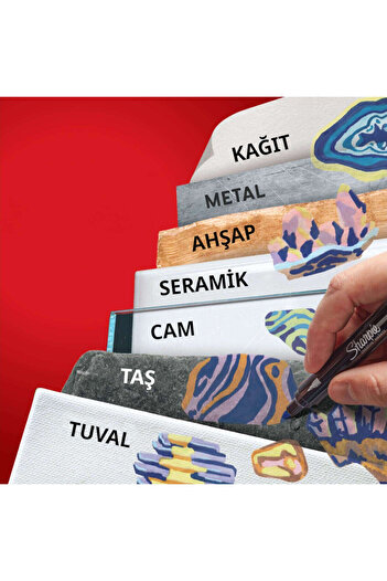 Sharpie Akrilik Markör Kalem Doğa Tonları Yuvarlak Uç 12 Renk Bl Sh-2213421
