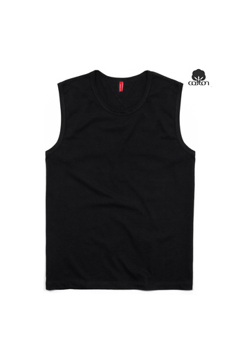 Cottonland Men's Monaco Relaxed Fit O Neck Plain Single Jersey Combed Cotton Undershirt Black