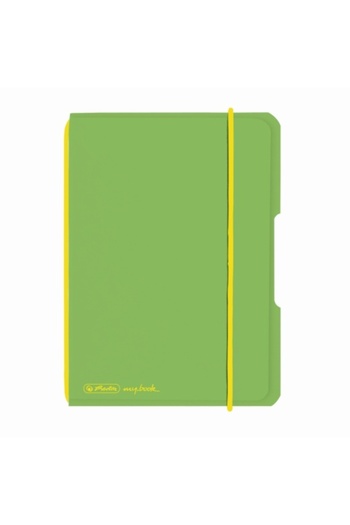 Herlitz Caiet My.book Flex A6, Verde Deschis și Galben, Material PP, 40 de Coli, Format Liniat, Transparent