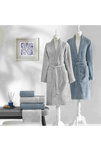 Taç New Season Pure Cotton Classic Family Set Chain ​​(Grey-Blue)
