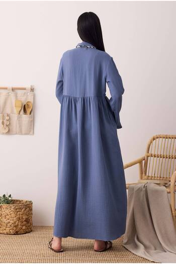 HEQA Φόρεμα Muslin Gathered Waistline Blue