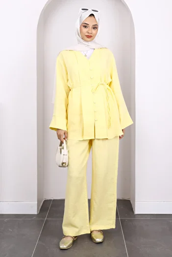 İmajButik Muslin Set with Yellow Shirt and Trousers