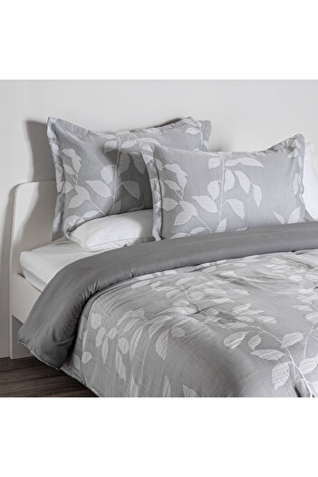 Cottage 3pcs jacquard queen comforter set 200*240cm, grey