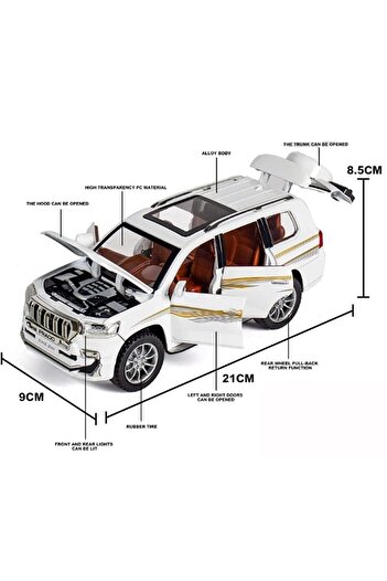 Toybox Prado Off-Road Vehicle SUV Simulation Alloy Steering Sound and Light Door Opening Function Toy Car