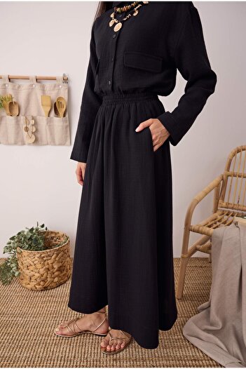HEQA Muslin Skirt Black