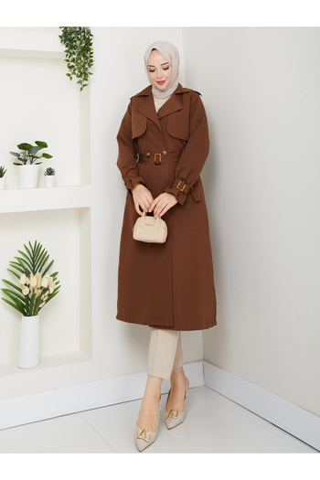 RACE FASHİON Lined Linen Trench Coat Rc3089120