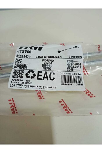 TRW Jts566 Askı Z Rotu Set 2 Adet Linea 07- Fiorino / Bipper / Nemo 08- 51815479