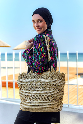 Remsa Mayo Straw Bag Beach Bag 005 Beige01