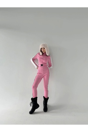 Emu Wear Zippered jumpsuit with belt detail - pink