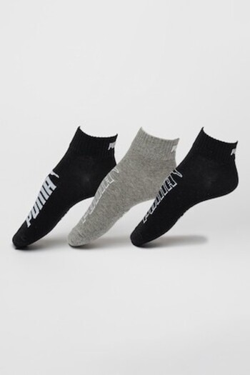 Puma Set of Short Unisex Socks - 3 Pairs, White, Black, Gray Mélange, 35-38
