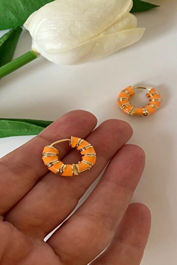 Pretty Enamel Colorful Hoop Earrings