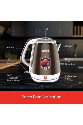 Sanford Sanford 1.7L Electric Kettle - Double Body, 1500W Motor, 360° Swivel Base