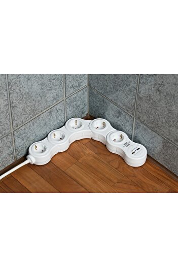 Brennenstuhl Adjustable Power Strip Brennenstuhl, 2xUSB 2100 mA, 5 Sockets, Switch, Cable H05VV-F 3G1.5, 1.4m