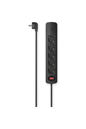 Hama 00223055 Power Strip with Switch, 5 Sockets, Surge Protection, Black, 1.5 m