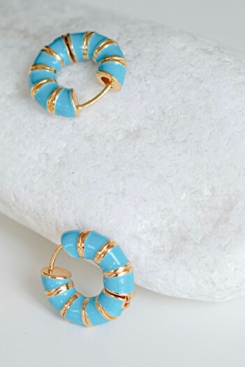 Pretty Enamel Colorful Hoop Earrings