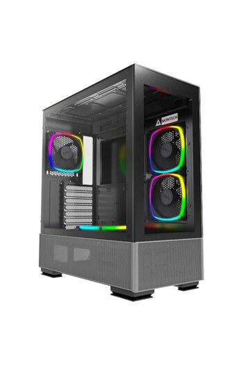 MONTECH Sky Two Case, No PSU, ATX, Black, Tempered Glass, ARGB