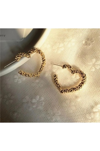 DOĞALYA Women's Heart Gold Straw Earrings