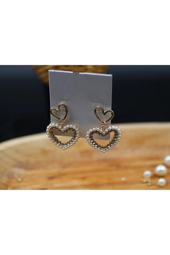 DOĞALYA Women's Double Heart Stone Earrings