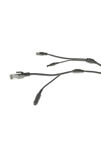 OEM Cablu retea 15m pentru camera IP CCTV NVR, UTP Cat.5/5e, mufat 2XRJ45 , cablu alimentare mufat, gri