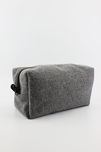 İLKYAZ Solid Color Multifunction Dark Gray Cashew Fabric Hand Wallet