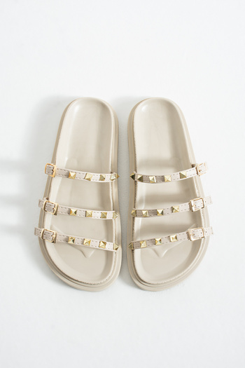 DUXAL SHOES Valora Gold Detailed Stylish Women's Slippers